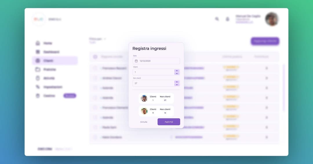Screenshot del CRM Aziendale sviluppato con Flutter